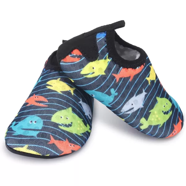 LRUN Baby Water Shoes Barefoot Skin Aqua Sock Swim Shoes for Beach Swim Pool Infant Swim ShoesColor Shark