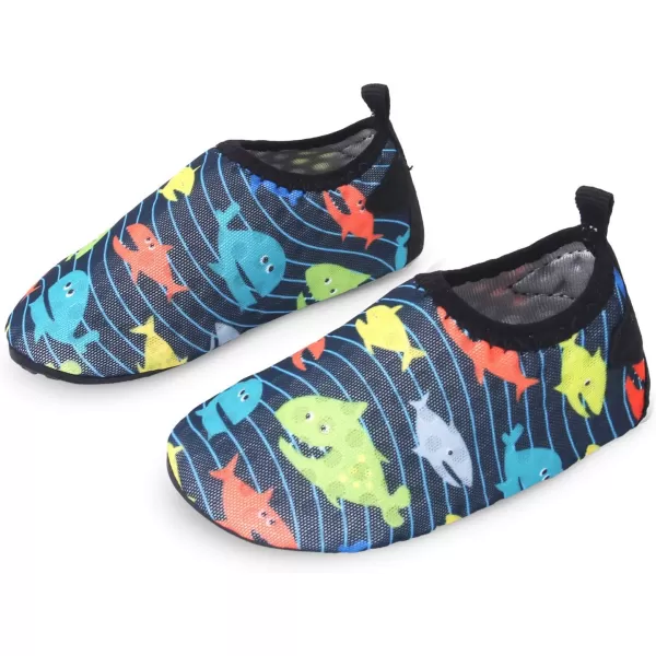 LRUN Baby Water Shoes Barefoot Skin Aqua Sock Swim Shoes for Beach Swim Pool Infant Swim ShoesColor Shark