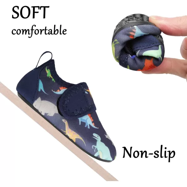 LRUN Baby Water Shoes Barefoot Skin Aqua Sock Swim Shoes for Beach Swim Pool Infant Swim ShoesDinosaur Navy