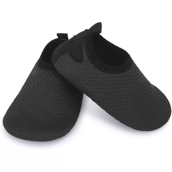LRUN Baby Water Shoes Barefoot Skin Aqua Sock Swim Shoes for Beach Swim Pool Infant Swim ShoesDotblack