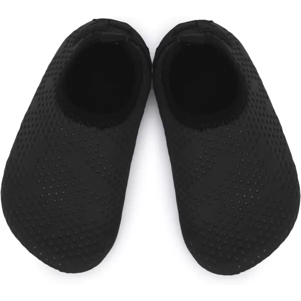 LRUN Baby Water Shoes Barefoot Skin Aqua Sock Swim Shoes for Beach Swim Pool Infant Swim ShoesDotblack