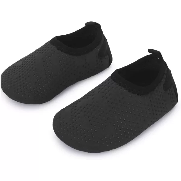 LRUN Baby Water Shoes Barefoot Skin Aqua Sock Swim Shoes for Beach Swim Pool Infant Swim ShoesDotblack