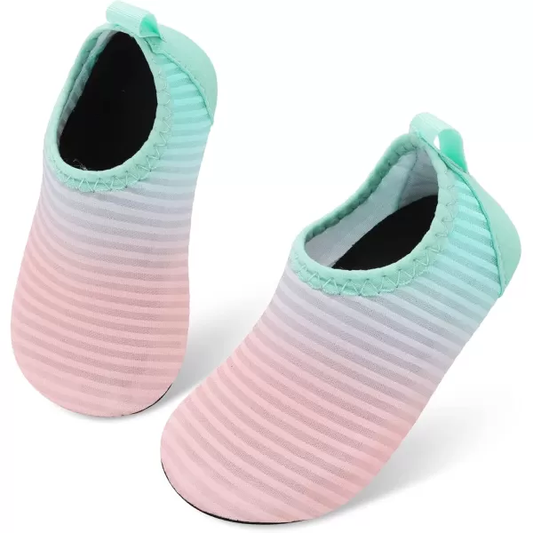 LRUN Baby Water Shoes Barefoot Skin Aqua Sock Swim Shoes for Beach Swim Pool Infant Swim ShoesG Pink