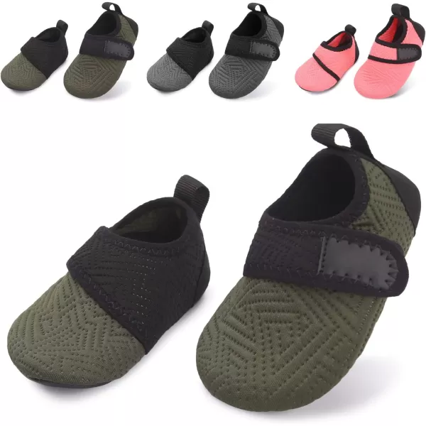 LRUN Baby Water Shoes Barefoot Skin Aqua Sock Swim Shoes for Beach Swim Pool Infant Swim ShoesGreen