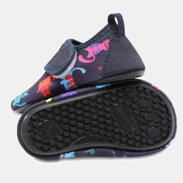 LRUN Baby Water Shoes Barefoot Skin Aqua Sock Swim Shoes for Beach Swim Pool Infant Swim ShoesNavy Cat