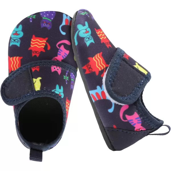 LRUN Baby Water Shoes Barefoot Skin Aqua Sock Swim Shoes for Beach Swim Pool Infant Swim ShoesNavy Cat