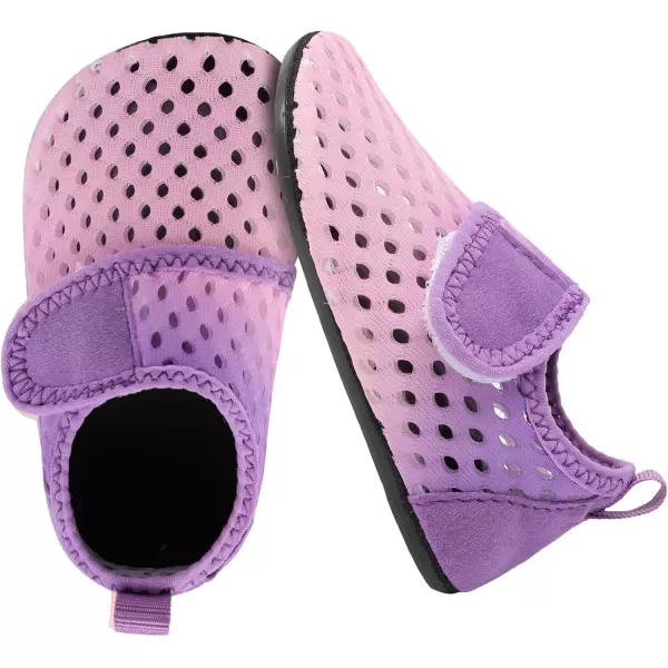 LRUN Baby Water Shoes Barefoot Skin Aqua Sock Swim Shoes for Beach Swim Pool Infant Swim ShoesPink Purple