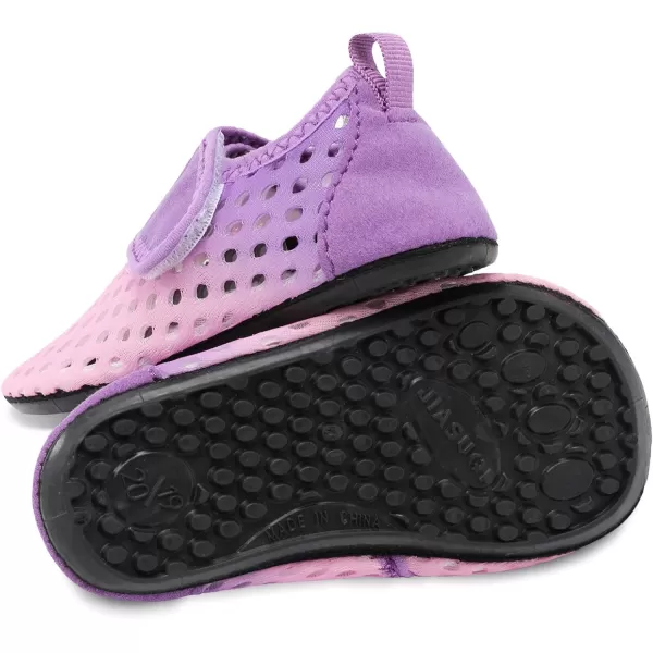 LRUN Baby Water Shoes Barefoot Skin Aqua Sock Swim Shoes for Beach Swim Pool Infant Swim ShoesPink Purple