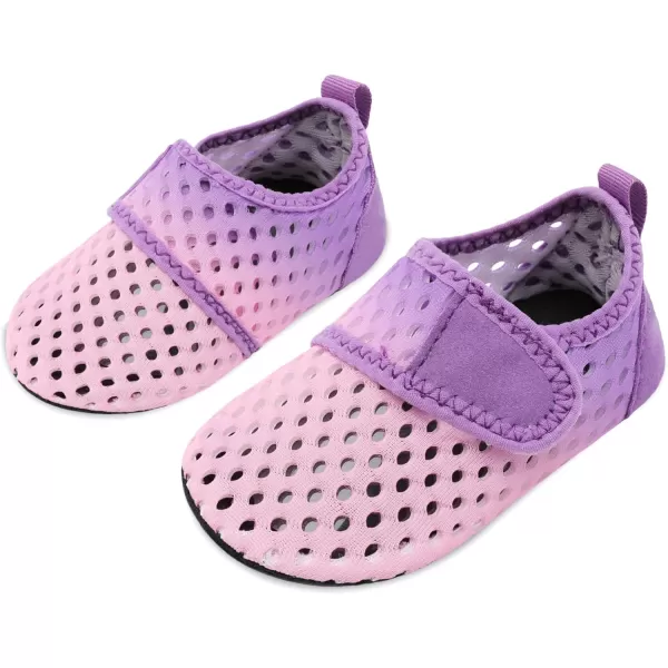 LRUN Baby Water Shoes Barefoot Skin Aqua Sock Swim Shoes for Beach Swim Pool Infant Swim ShoesPink Purple
