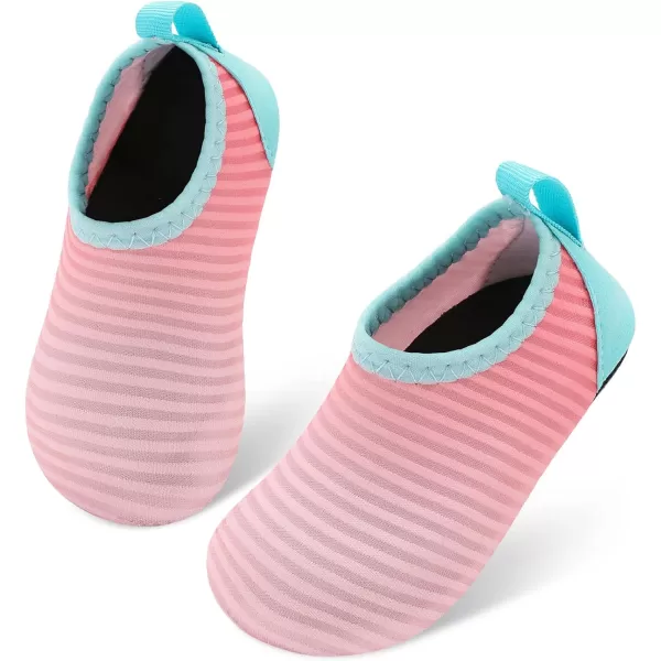 LRUN Baby Water Shoes Barefoot Skin Aqua Sock Swim Shoes for Beach Swim Pool Infant Swim ShoesPinnk Gradient