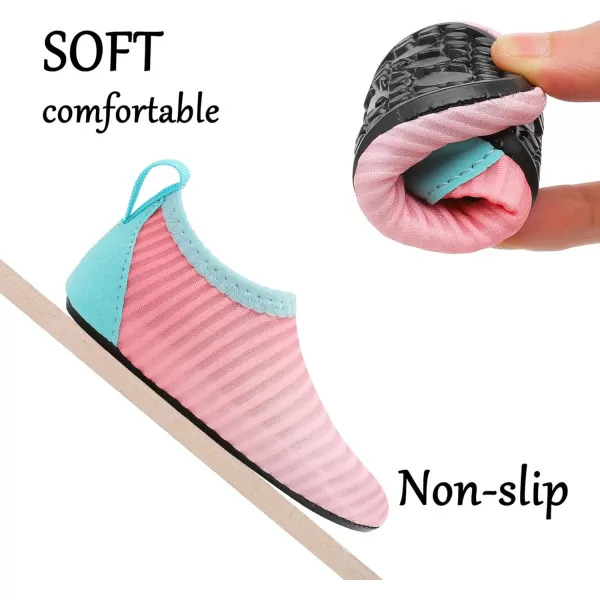 LRUN Baby Water Shoes Barefoot Skin Aqua Sock Swim Shoes for Beach Swim Pool Infant Swim ShoesPinnk Gradient