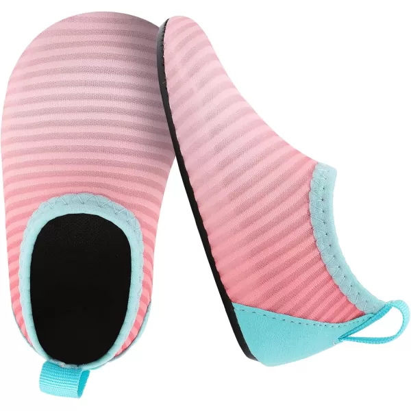 LRUN Baby Water Shoes Barefoot Skin Aqua Sock Swim Shoes for Beach Swim Pool Infant Swim ShoesPinnk Gradient