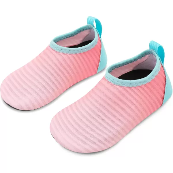 LRUN Baby Water Shoes Barefoot Skin Aqua Sock Swim Shoes for Beach Swim Pool Infant Swim ShoesPinnk Gradient