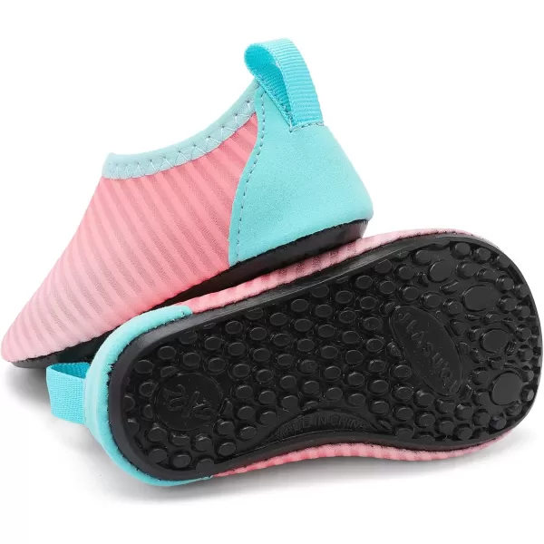 LRUN Baby Water Shoes Barefoot Skin Aqua Sock Swim Shoes for Beach Swim Pool Infant Swim ShoesPinnk Gradient