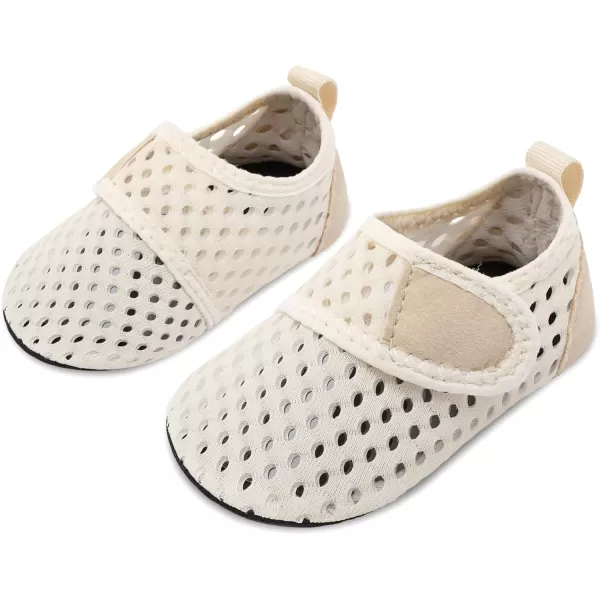 LRUN Baby Water Shoes Barefoot Skin Aqua Sock Swim Shoes for Beach Swim Pool Infant Swim ShoesPure Beige