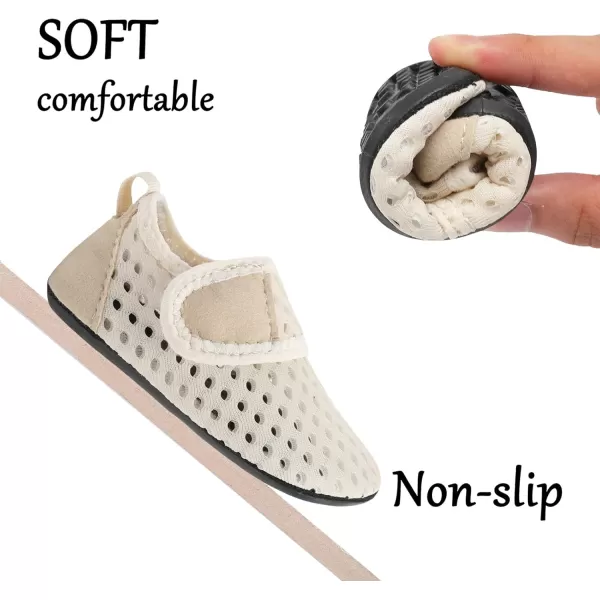 LRUN Baby Water Shoes Barefoot Skin Aqua Sock Swim Shoes for Beach Swim Pool Infant Swim ShoesPure Beige