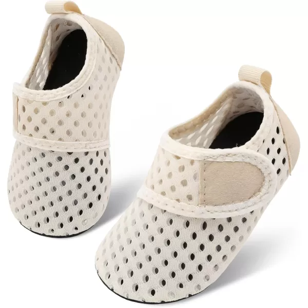 LRUN Baby Water Shoes Barefoot Skin Aqua Sock Swim Shoes for Beach Swim Pool Infant Swim ShoesPure Beige