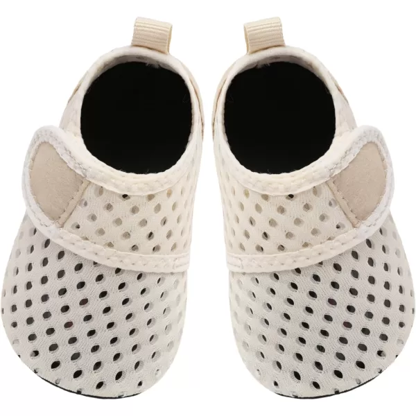 LRUN Baby Water Shoes Barefoot Skin Aqua Sock Swim Shoes for Beach Swim Pool Infant Swim ShoesPure Beige