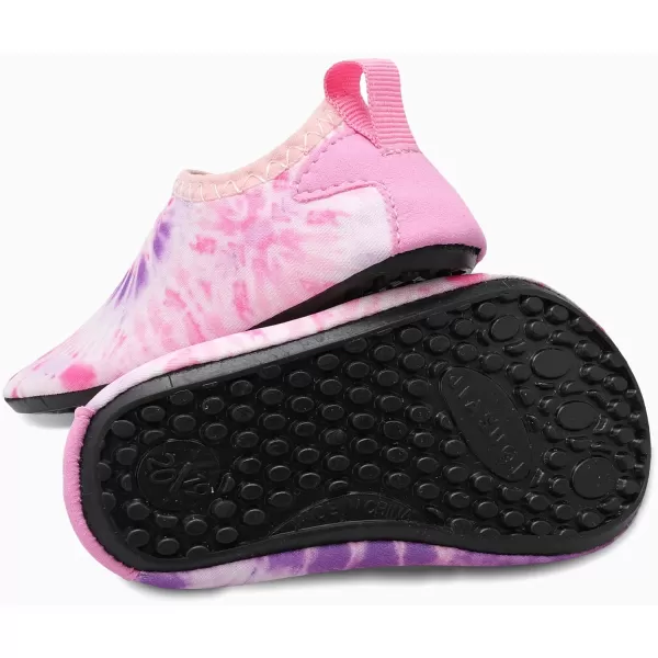 LRUN Baby Water Shoes Barefoot Skin Aqua Sock Swim Shoes for Beach Swim Pool Infant Swim ShoesPurple Tie Die