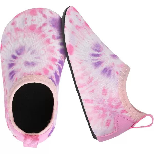 LRUN Baby Water Shoes Barefoot Skin Aqua Sock Swim Shoes for Beach Swim Pool Infant Swim ShoesPurple Tie Die