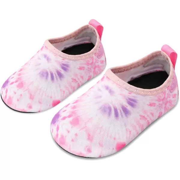 LRUN Baby Water Shoes Barefoot Skin Aqua Sock Swim Shoes for Beach Swim Pool Infant Swim ShoesPurple Tie Die