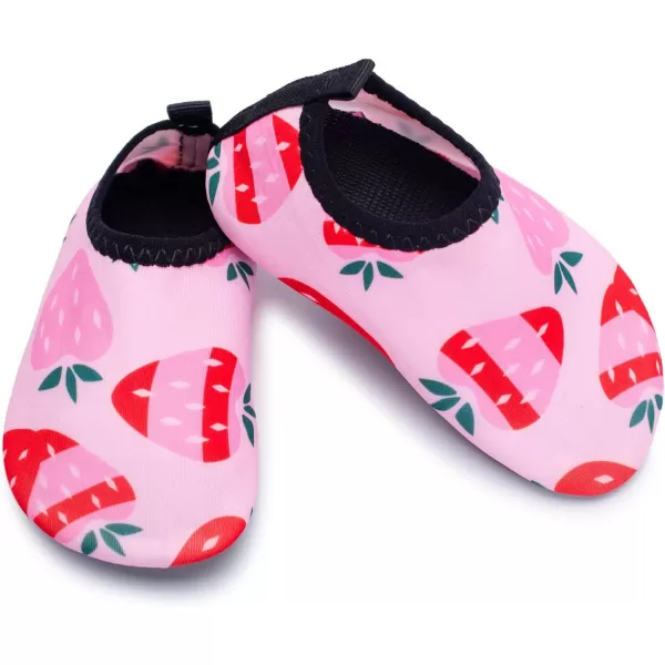 LRUN Baby Water Shoes Barefoot Skin Aqua Sock Swim Shoes for Beach Swim Pool Infant Swim ShoesStrawberry