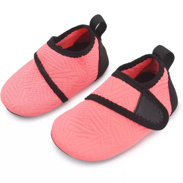 LRUN Baby Water Shoes Barefoot Skin Aqua Sock Swim Shoes for Beach Swim Pool Infant Swim ShoesStrip Orange