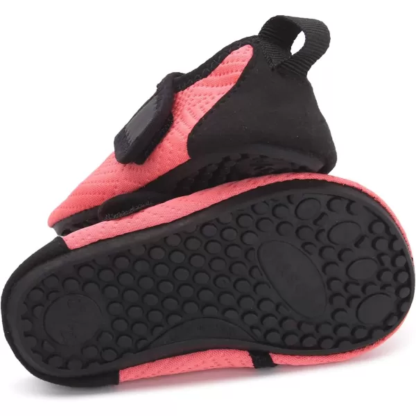 LRUN Baby Water Shoes Barefoot Skin Aqua Sock Swim Shoes for Beach Swim Pool Infant Swim ShoesStrip Orange