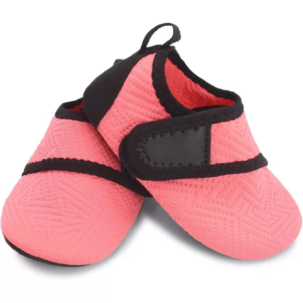 LRUN Baby Water Shoes Barefoot Skin Aqua Sock Swim Shoes for Beach Swim Pool Infant Swim ShoesStrip Orange
