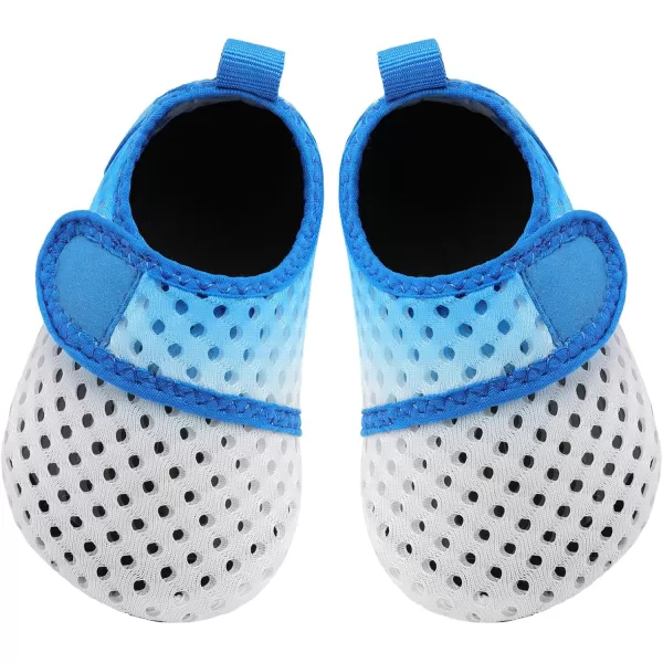 LRUN Baby Water Shoes Barefoot Skin Aqua Sock Swim Shoes for Beach Swim Pool Infant Swim ShoesWhite Blue