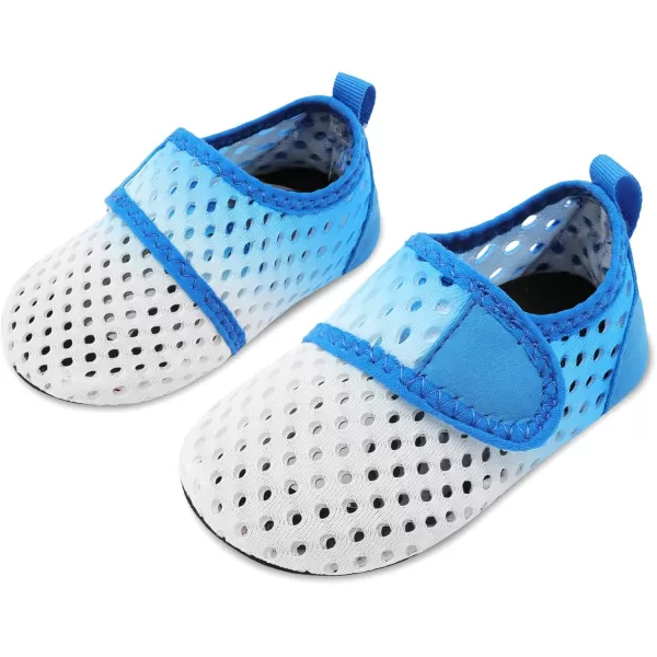 LRUN Baby Water Shoes Barefoot Skin Aqua Sock Swim Shoes for Beach Swim Pool Infant Swim ShoesWhite Blue