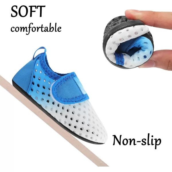 LRUN Baby Water Shoes Barefoot Skin Aqua Sock Swim Shoes for Beach Swim Pool Infant Swim ShoesWhite Blue