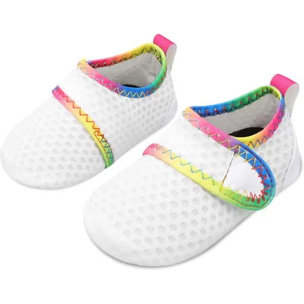 LRUN Baby Water Shoes Barefoot Skin Aqua Sock Swim Shoes for Beach Swim Pool Infant Swim ShoesWhite Dots