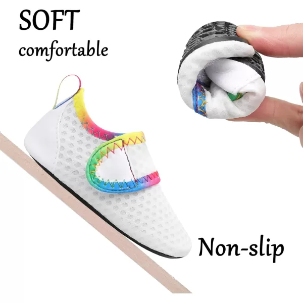 LRUN Baby Water Shoes Barefoot Skin Aqua Sock Swim Shoes for Beach Swim Pool Infant Swim ShoesWhite Dots