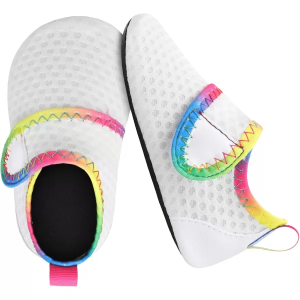 LRUN Baby Water Shoes Barefoot Skin Aqua Sock Swim Shoes for Beach Swim Pool Infant Swim ShoesWhite Dots