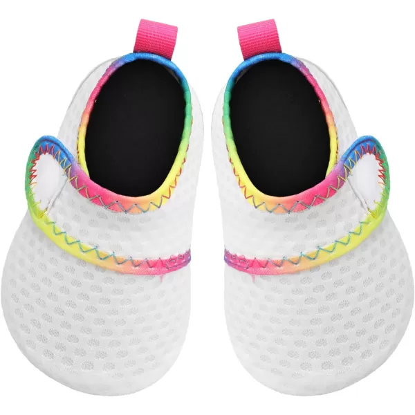 LRUN Baby Water Shoes Barefoot Skin Aqua Sock Swim Shoes for Beach Swim Pool Infant Swim ShoesWhite Dots