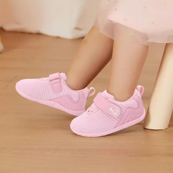 LRUN Barefoot Shoes Toddler Sneakers Boys Girls Lightweight Shoes Knit Kids Walking Shoes for Indoor OutdoorPink