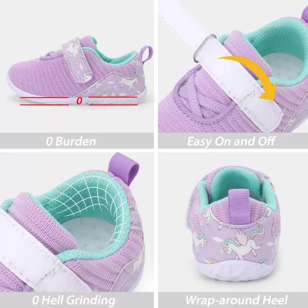 LRUN Barefoot Shoes Toddler Sneakers Boys Girls Lightweight Shoes Knit Kids Walking Shoes for Indoor OutdoorPurple