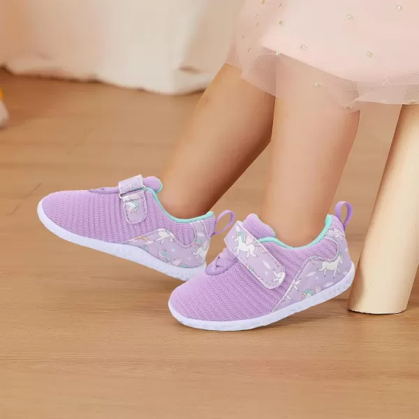 LRUN Barefoot Shoes Toddler Sneakers Boys Girls Lightweight Shoes Knit Kids Walking Shoes for Indoor OutdoorPurple