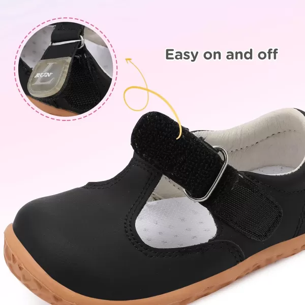 LRUN Toddler Girls Dress Shoes Lightweight Mary Jane Shoes for Girls AntiSlip School Shoes for Toddler GirlsBlack