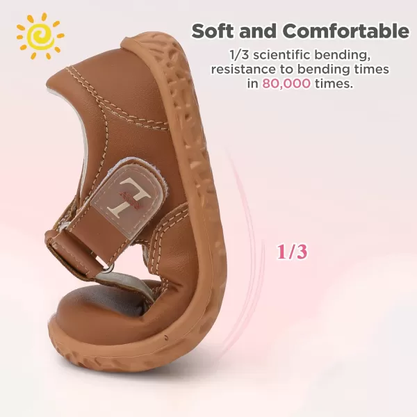 LRUN Toddler Girls Dress Shoes Lightweight Mary Jane Shoes for Girls AntiSlip School Shoes for Toddler GirlsBrown