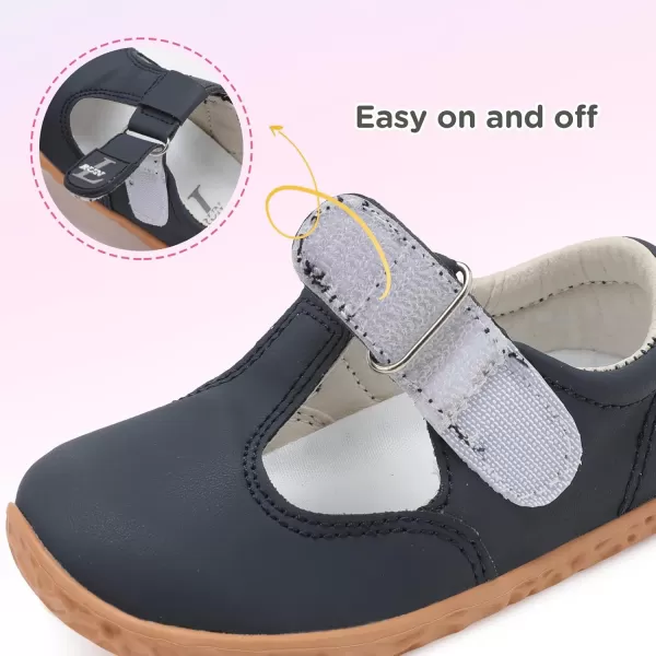LRUN Toddler Girls Dress Shoes Lightweight Mary Jane Shoes for Girls AntiSlip School Shoes for Toddler GirlsNavy