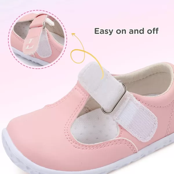 LRUN Toddler Girls Dress Shoes Lightweight Mary Jane Shoes for Girls AntiSlip School Shoes for Toddler GirlsPink