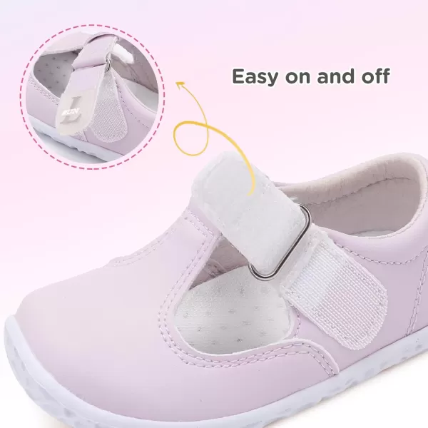 LRUN Toddler Girls Dress Shoes Lightweight Mary Jane Shoes for Girls AntiSlip School Shoes for Toddler GirlsPurple