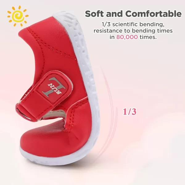 LRUN Toddler Girls Dress Shoes Lightweight Mary Jane Shoes for Girls AntiSlip School Shoes for Toddler GirlsRed