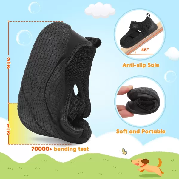 LRUN Toddler Shoes Barefoot Kids Sneakers Wide Minimalist Boys Girls Summer Footwear for Indoor Outdoor Walking RunningBlack