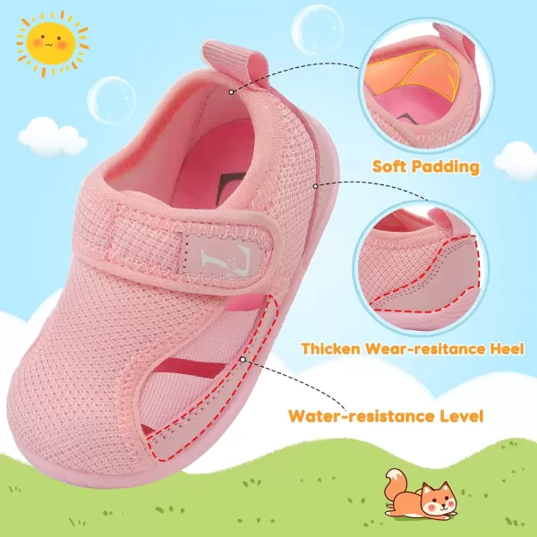 LRUN Toddler Shoes Barefoot Kids Sneakers Wide Minimalist Boys Girls Summer Footwear for Indoor Outdoor Walking RunningPink