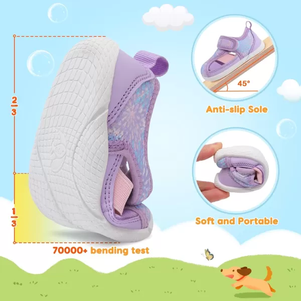 LRUN Toddler Shoes Barefoot Kids Sneakers Wide Minimalist Boys Girls Summer Footwear for Indoor Outdoor Walking RunningPurple Drawings