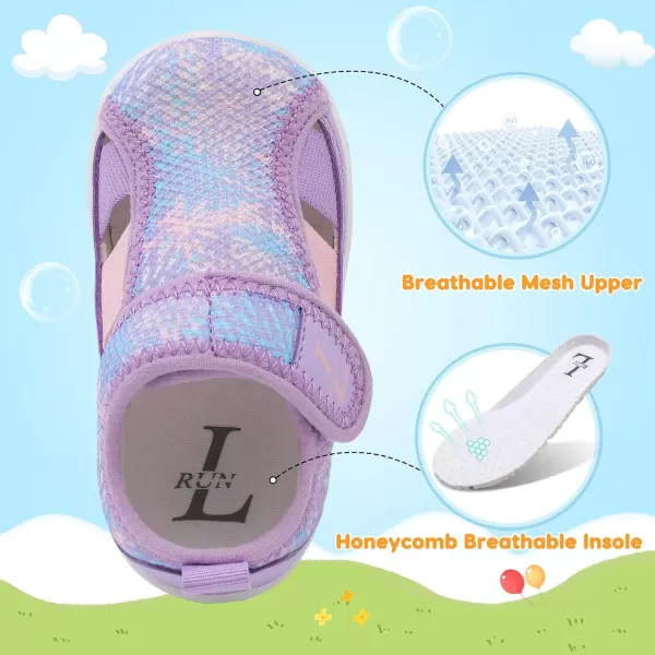 LRUN Toddler Shoes Barefoot Kids Sneakers Wide Minimalist Boys Girls Summer Footwear for Indoor Outdoor Walking RunningPurple Drawings