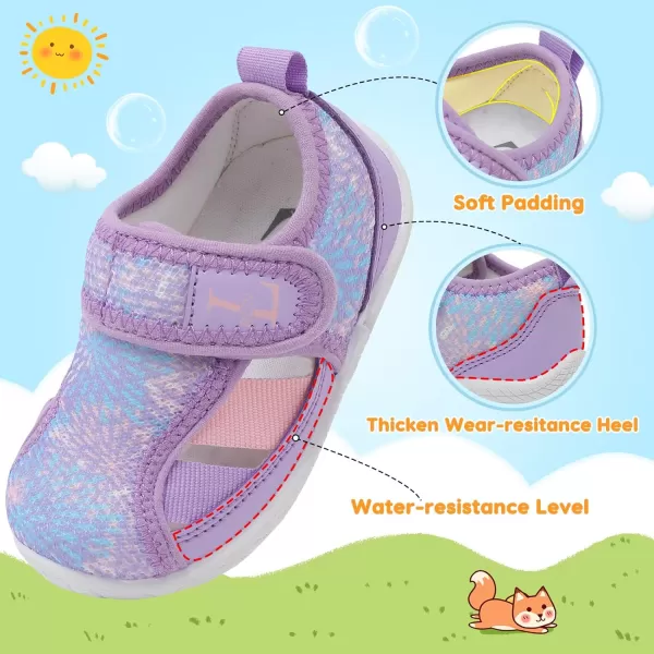 LRUN Toddler Shoes Barefoot Kids Sneakers Wide Minimalist Boys Girls Summer Footwear for Indoor Outdoor Walking RunningPurple Drawings